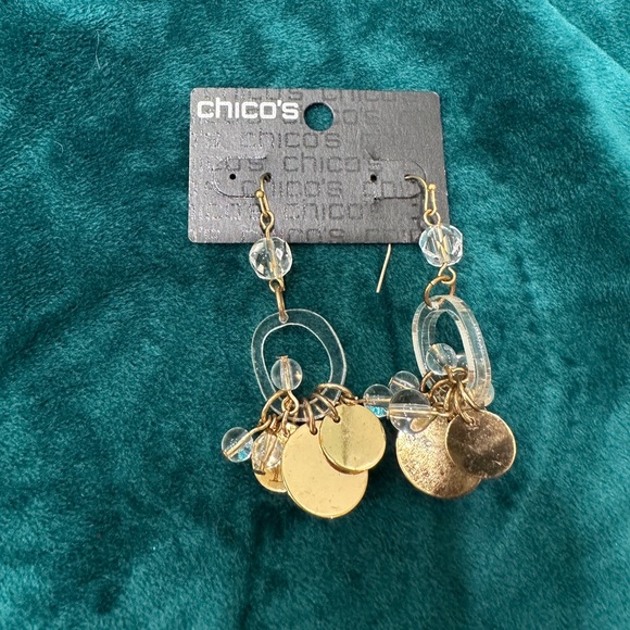 Chico's Jewelry - Chico's Gold and Clear Dangle Earrings